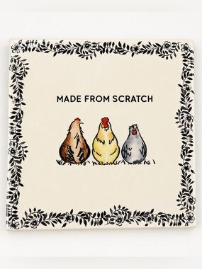 Red Shed Chicken Tile Trivet Made from Scratch